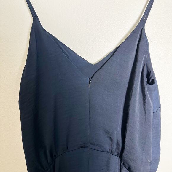 MOSS Copenhagen Sigrid Navy Blue Silky Jumpsuit sz S - Picture 7 of 10